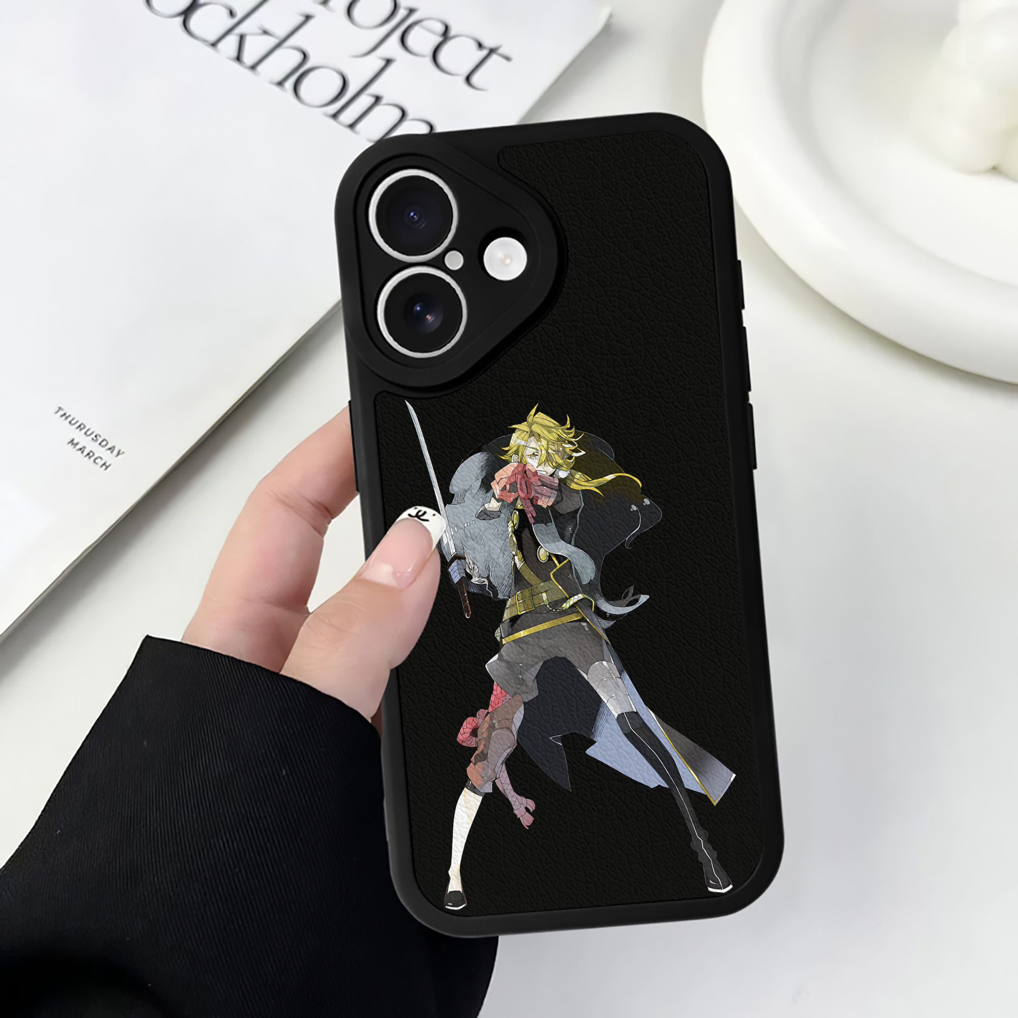 （画像用） 刀剣乱舞 Touken Ranbu 【iPhone 16シリーズ対応】シリコンスマホケース（レザー調） 材質：シリコン